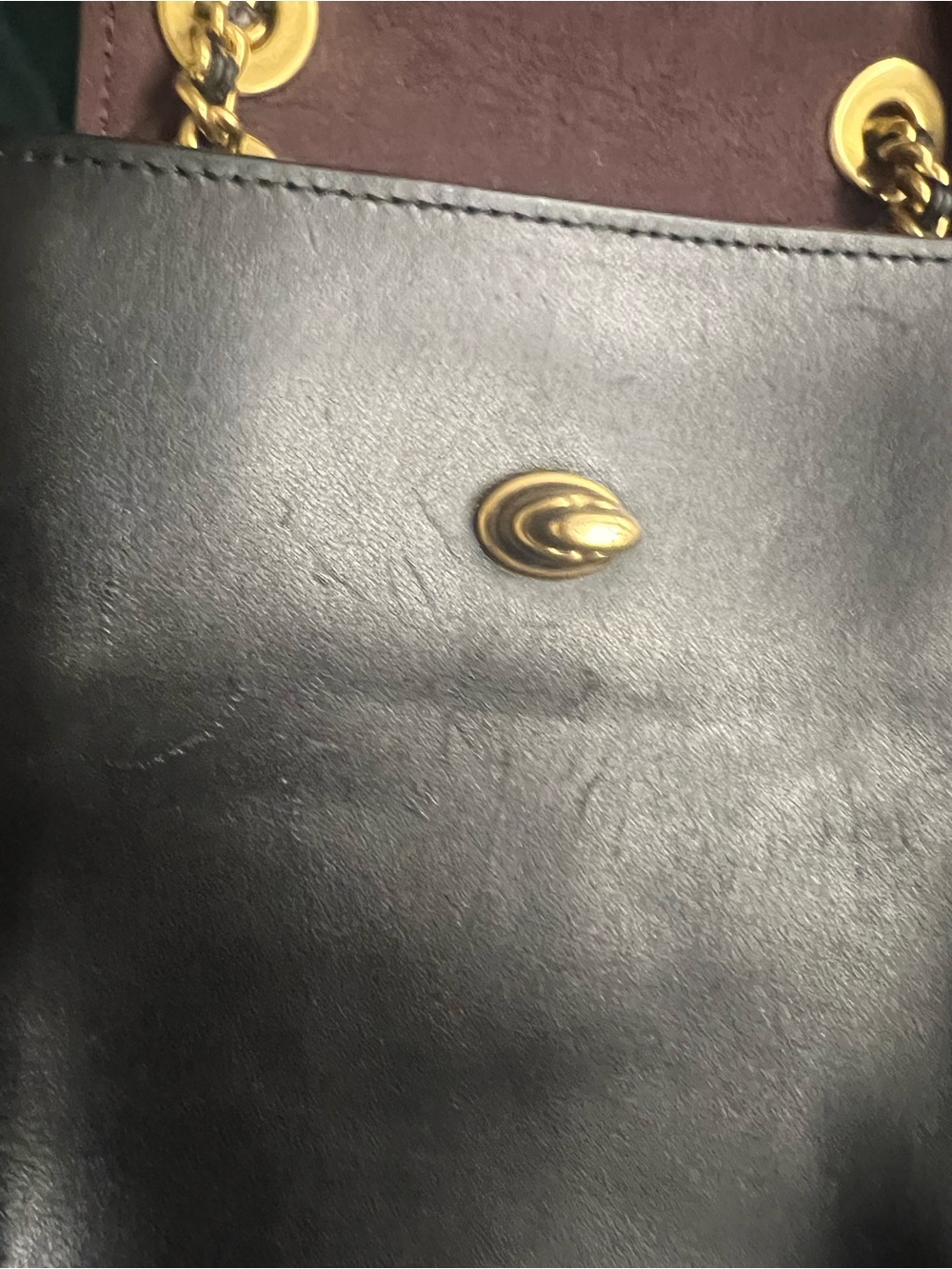 Coach Parker Black Leather Backpack with Red Python-Print Flap and Gold Hardware - Picture 5 of 7